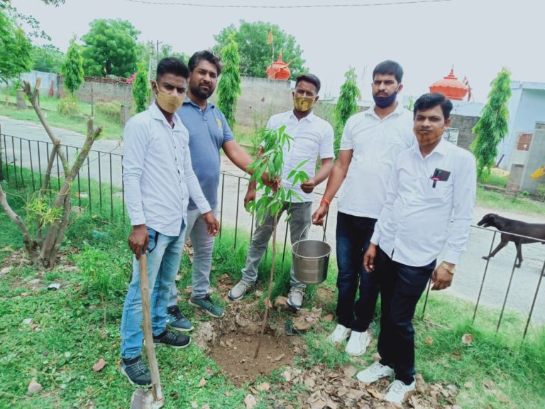 भारतीय स्वतंत्रता संग्राम के अग्रदूत मंगल पांडे की जयंती पर भाजयुमो ने किया पौधारोपण।